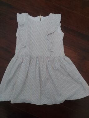 Lila & Hayes Girls' Light Blue Ruffle Sleeve Dress